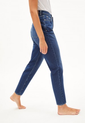 ARMEDANGELS MAIRAA Jeans Mom Fit High Waist Ankle recycled Cotton Non-Stretch Azules | RXMUNY-875