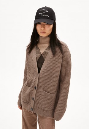 ARMEDANGELS MAIYAA Cardigan Relaxed Fit made of Organic Wool Mix Cinnamon Dust Melange | SHFDXE-538