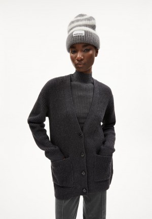 ARMEDANGELS MAIYAA Cardigan Relaxed Fit made of Organic Wool Mix Steel Melange | JLGYEF-619