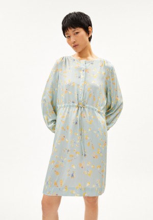 ARMEDANGELS MALVINAA SMALL THERMAL Woven Dress Relaxed Fit made of LENZING™ ECOVERO™ Viscose Verde | YPKVIH-629