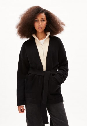 ARMEDANGELS MATHEAA Cardigan Relaxed Fit made of Organic Cotton Mix Negras | CJQZVK-360