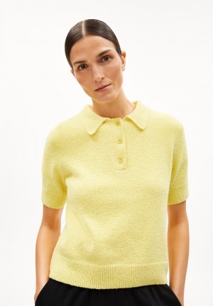 ARMEDANGELS MATILDIAAS Sweater Regular Fit made of Organic Cotton Mix Amarillo Verde Menta | NOCDZQ-061