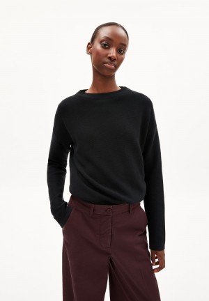ARMEDANGELS MEDINAA Knit Sweater Regular Fit made of Organic Cotton Negras | NQLVGT-231