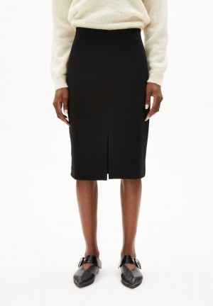 ARMEDANGELS MEDITAA Jersey Skirt Slim Fit made of LENZING™ ECOVERO™ Viscose Mix Negras | JATFOY-657