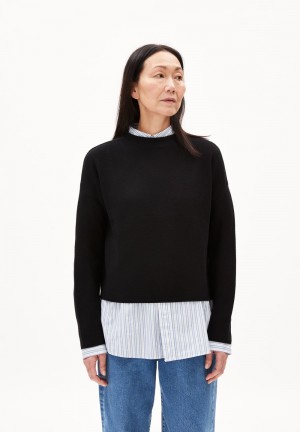 ARMEDANGELS MERINAA LINKS LINKS Sweater Loose Fit made of Organic Cotton Negras | DIWOHS-329