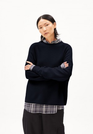 ARMEDANGELS MERINAA LINKS LINKS Sweater Loose Fit made of Organic Cotton Night Sky | AUDCJW-604