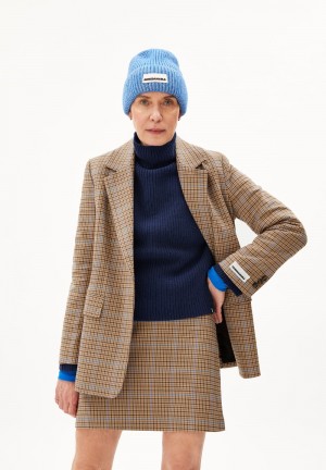 ARMEDANGELS MIKAALA PATTERN Blazer Relaxed Fit made of Organic Cotton Mix Dry Bark | ICNYDM-875