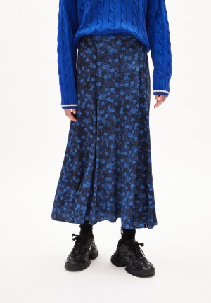 ARMEDANGELS MIKASAAMI MILLES FLEURS Woven Skirt Regular Fit made of LENZING™ ECOVERO™ Viscose Night Sky | NWYHGR-701