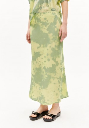 ARMEDANGELS MILAJAANA BLOMMAA Woven Skirt Regular Fit made of TENCEL™ Lyocell Mix Verde Menta | GZDOSH-567