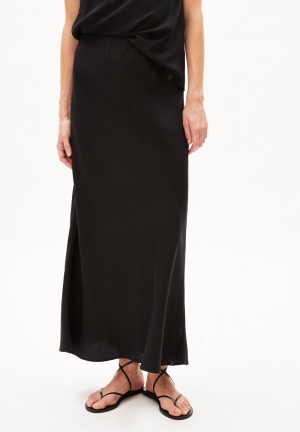 ARMEDANGELS MILAJAANA Woven Skirt Regular Fit made of TENCEL™ Lyocell Mix Negras | CHDBQX-321