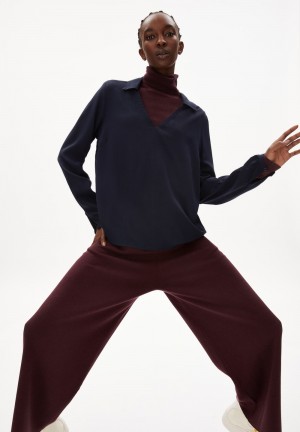 ARMEDANGELS MIUNAA Blouse Regular Fit made of LENZING™ ECOVERO™ Night Sky | YDBOZX-943