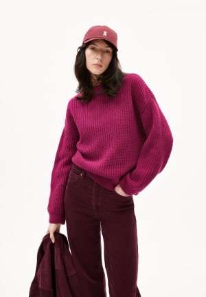 ARMEDANGELS MIYAAR SOLID Sweater Loose Fit made of Organic Wool Mix Cherry Juice | GZTIHA-906