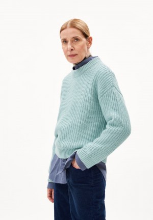 ARMEDANGELS MIYAAR SOLID Sweater Loose Fit made of Organic Wool Mix Icy Mist | GDACTO-267