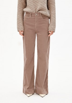 ARMEDANGELS MURLIAA CORDUROY Woven Pants made of Organic Cotton Mix Cinnamon Dust | YPDBKF-579