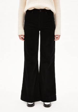 ARMEDANGELS MURLIAA CORDUROY Woven Pants made of Organic Cotton Mix Negras | SVYNKM-842
