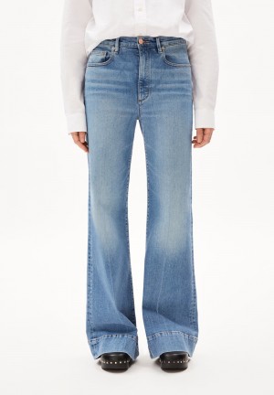 ARMEDANGELS MURLIAA Jeans Wide Leg High Waist recycled Cotton Mix Comfort-Stretch Azules | LKGDCQ-857