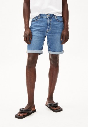 ARMEDANGELS NAAILO HEMP Denim Shorts made of Organic Cotton Hemp Mix Indigo | DZCTYJ-805