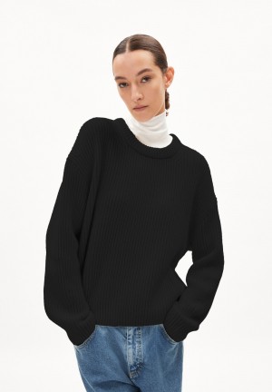 ARMEDANGELS NAARUKO Sweater Loose Fit made of Organic Wool Mix Negras | KEXOTU-408