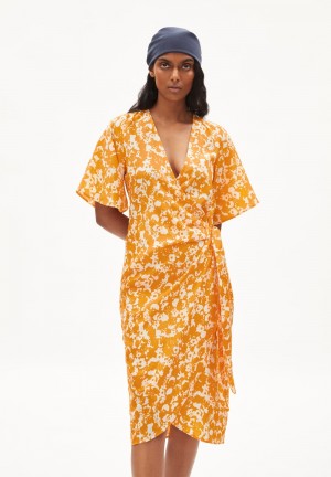 ARMEDANGELS NATAALE MANGORANGE Woven Dress Regular Fit made of TENCEL™ Lyocell Mangorange | CMXEQO-614