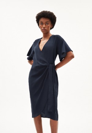 ARMEDANGELS NATAALE Woven Dress Regular Fit made of TENCEL™ Lyocell Night Sky | UZQBAL-296