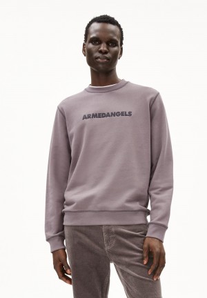 ARMEDANGELS NATHAANEL WORDMARK Sweatshirt Regular Fit made of Organic Cotton Mix Iron Cast | DYWBEG-649