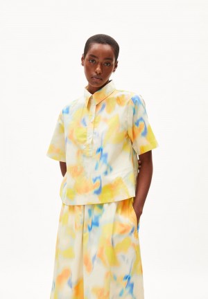 ARMEDANGELS NELINAA THERMAL CAM Blouse Relaxed Fit made of Organic Cotton Blancas | SUZLPH-293