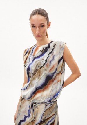 ARMEDANGELS NERAA PÄRLAA Blouse Relaxed Fit made of TENCEL™ Lyocell Mix Cinnamon Dust | CYUSOH-186