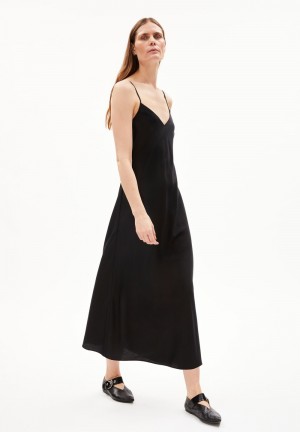 ARMEDANGELS NEYLAA Woven Dress Regular Fit made of TENCEL™ Lyocell Mix Negras | KCDIBT-837