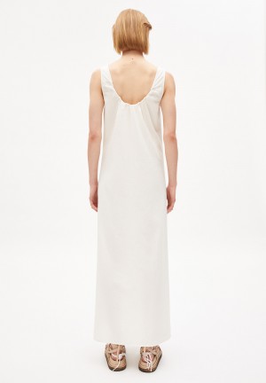 ARMEDANGELS NIKOLINAA LINO Woven Dress made of Linen-Mix Blancas | WXBDZY-831