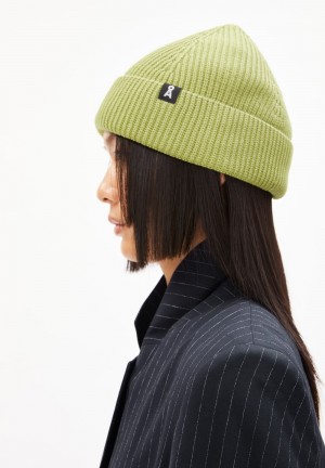 ARMEDANGELS NILDAAO COTTON Beanie made of Organic Cotton New Moss | TLMBOW-072