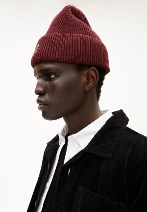 ARMEDANGELS NILDAAO ICONIC Beanie made of Organic Cotton Cranberry Juice | VQCKLA-571
