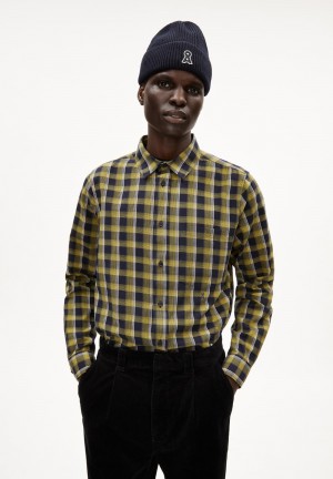 ARMEDANGELS NOAAMOS Shirt Relaxed Fit made of Organic Cotton Night Sky-new Moss | HOETMX-419