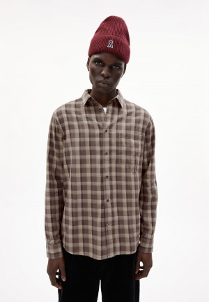 ARMEDANGELS NOAAMOS Shirt Relaxed Fit made of Organic Cotton Iron Cast-sand Stone | YAPCFG-591