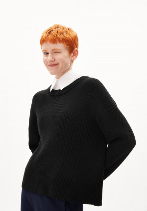 ARMEDANGELS NURIAAS Sweater Loose Fit made of Organic Cotton Negras | DZNYAH-516