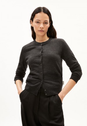 ARMEDANGELS OPHALIAA MERINO Cardigan Slim Fit made of Merino-Wool Steel Melange | PQCIVM-487