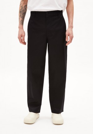 ARMEDANGELS OTAAN LINO Pants Tapered Fit made of Linen Mix Negras | JTCSNQ-240