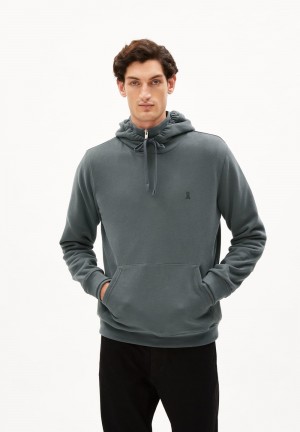 ARMEDANGELS PAARLO COMFORT Sweathoodie Regular Fit made of Organic Cotton Mix Space Steel | OHLZTS-415