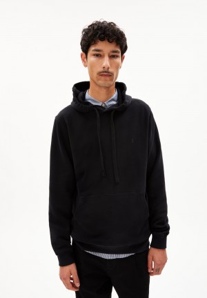 ARMEDANGELS PAARLO COMFORT Sweathoodie Regular Fit made of Organic Cotton Mix Negras | QTLOKN-716