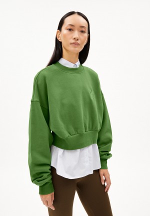ARMEDANGELS PHILIAA Sweatshirt Oversized Fit made of Organic Cotton Verde | TZOPRS-239