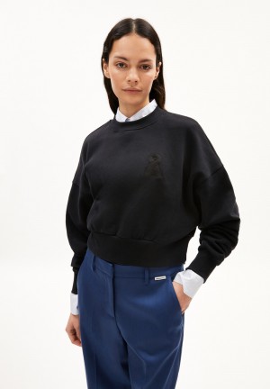 ARMEDANGELS PHILIAA Sweatshirt Oversized Fit made of Organic Cotton Negras | DCFTVP-804