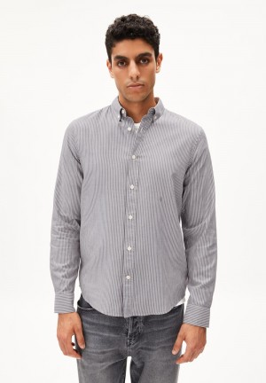 ARMEDANGELS QUAASA STRIPES Shirt Regular Fit made of Organic Cotton Earth-cinnamon Dust | EYSMUW-376