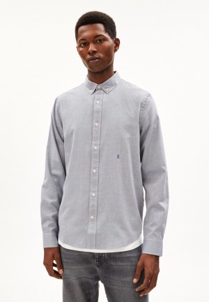 ARMEDANGELS QUAASA Shirt Regular Fit made of Organic Cotton Indigo | YGEPVZ-857