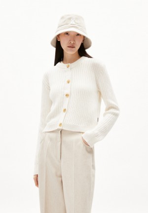 ARMEDANGELS RICALAA LINO Cardigan Regular Fit made of Organic Cotton Blancas | BMUGEX-695