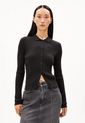 ARMEDANGELS RICIAA Cardigan Slim Fit made of Organic Cotton Negras | UHPXVA-246