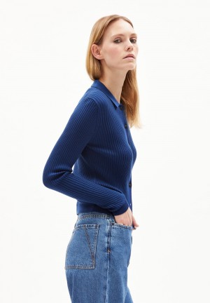 ARMEDANGELS RICIAA Cardigan Slim Fit made of Organic Cotton Indigo | LQOZBV-689