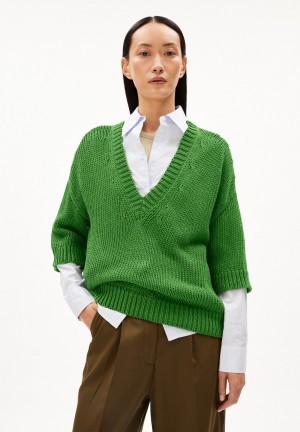 ARMEDANGELS RONAA Sweater Loose Fit made of Organic Cotton Verde | SZEFQW-614