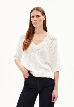 ARMEDANGELS RONAA Sweater Loose Fit made of Organic Cotton Blancas | QOEUNG-107