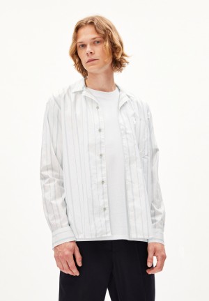 ARMEDANGELS RONDAA Shirt Relaxed Fit made of Organic Cotton Blancas | QBUOXN-546