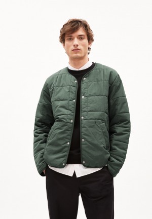 ARMEDANGELS SAANDON Blouson Jacket Regular Fit made of Polyamid Mix (recycled) Verde | JZGBLQ-742