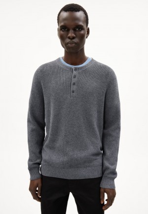 ARMEDANGELS SAANTIAGO Sweater Regular Fit made of Organic Merino Wool Mix Gris | WHGMZE-612